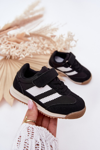 Detské Sneakers Športové Topánky Na Suchý Zips Čierne Viona