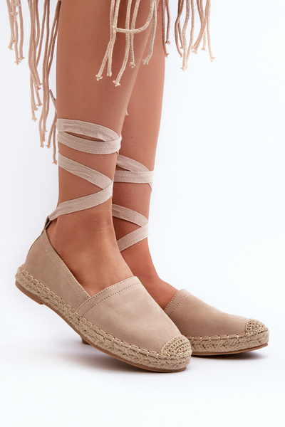 Bonded Suede Espadrilles Beige Ismanne