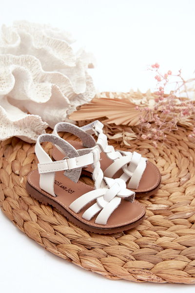 Detské sandále so suchým zipsom biele Marimona