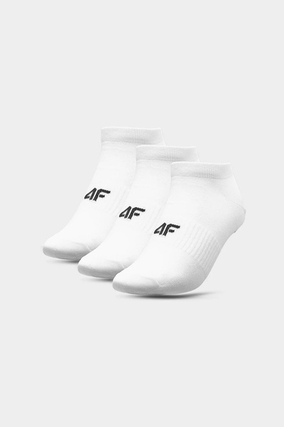 Pánske voľnočasové ponožky 4F 3-PACK 4FAW23USOCM203-10S Biele