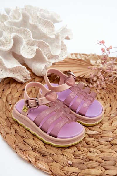 Voňavé detské sandálky na suchý zips ZAXY NN385020 fialové