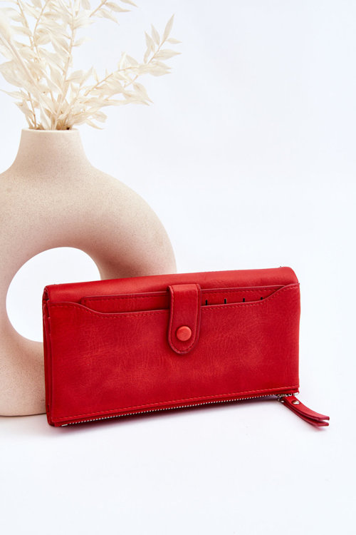 Dámska veľká priestranná červená peňaženka Evina