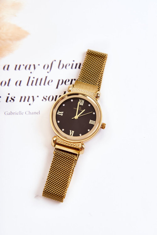 Dámske hodinky Giorgio & Dario s magnetickým náramkom zlato-čierne