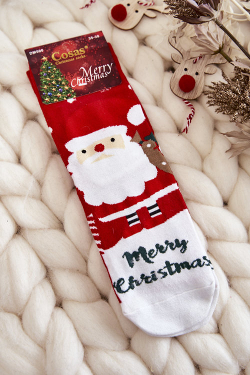 Dámske vianočné ponožky Santa Claus s darčekmi Cosas Czerwone