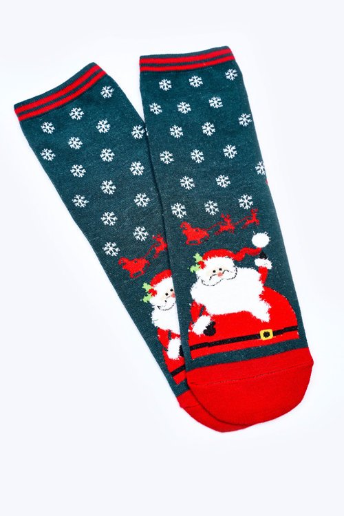 Dámske vianočné ponožky s Mikołaj Green