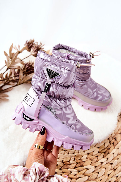 Detské izolované snehové topánky pre fialový posúvač Clea