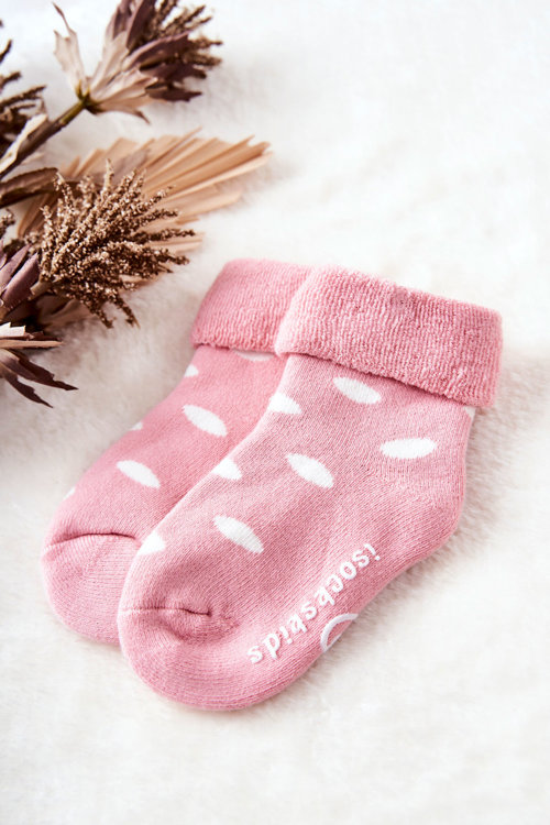 Detské ružové dot ponožky