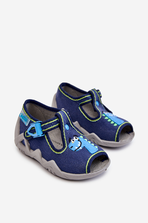 Detské sandále Papcie Befado Dinosaur 217p116 Navy modrá