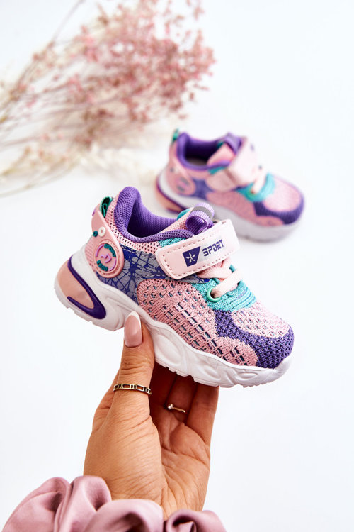 Detské športové topánky s ružovo-fialovými suchý zips Lillo
