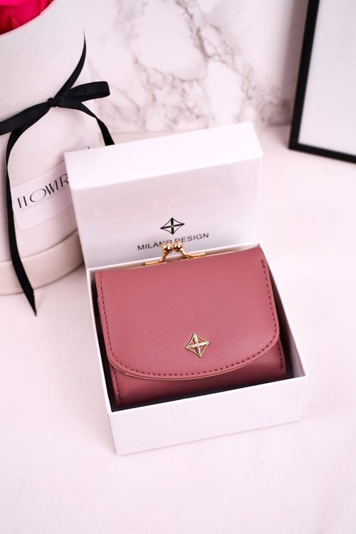 Malá dámska peňaženka pripevnená s bigielom Milano tmavo ružovou farbou