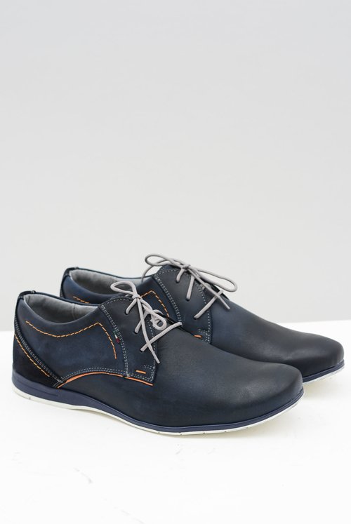 Príležitostné badoo námorné modré kožené topánky