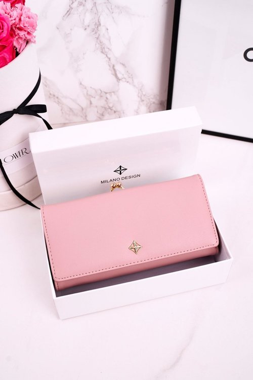 Veľká dámska peňaženka pripevnená Bigiel Milano Pink