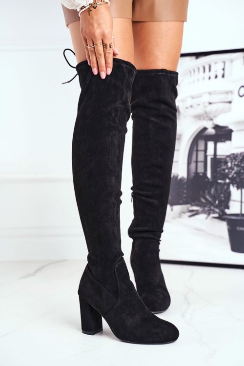 Ženské semišové topánky na čiernom highso Post