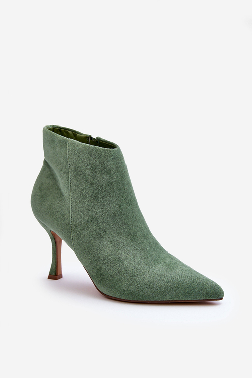 Ženské semišové topánky na päte Green Meris